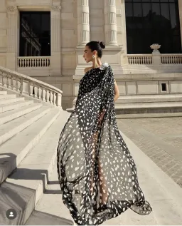 Leam Almes Dalmatian Print Chiffon Mini Dress with Metal Stone Size XS / AU 6 for rent on The Volte - image 1