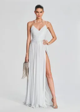 Retrofete Doss  Gown Silver Size S/Au 8  for rent on The Volte - image 2