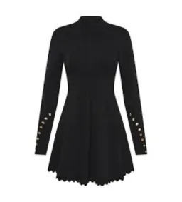 Aje Sylvia Knit Mini Dress Black Size AU 12 for rent on The Volte - image 3