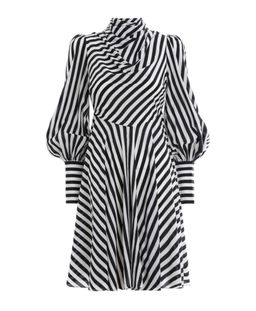 Zimmermann Zippy Cowl Short Dress Black Stripe Size 8 for rent on The Volte - image 6
