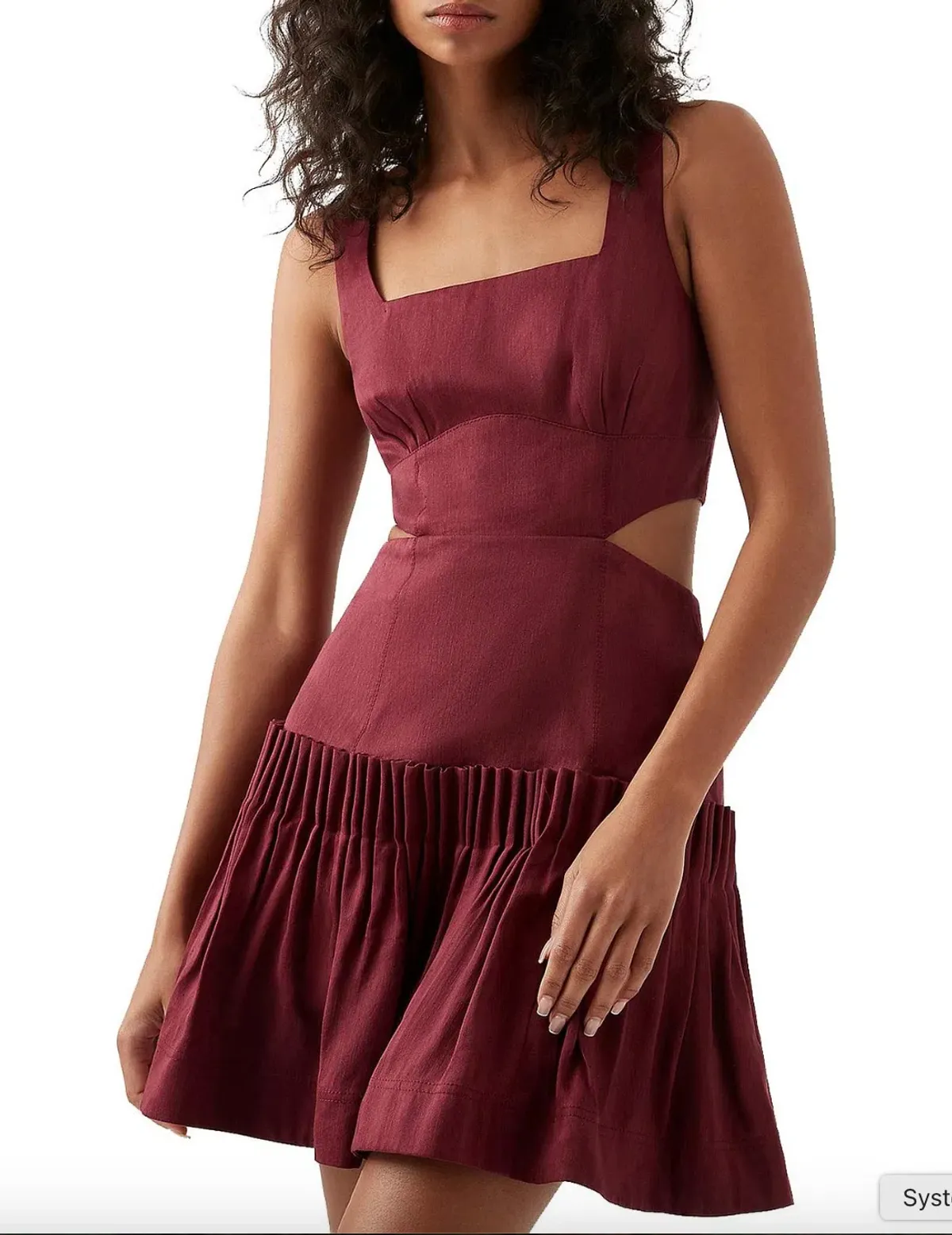Aje Audette Pleated Mini Dress Burgundy Size 6 - Image 4