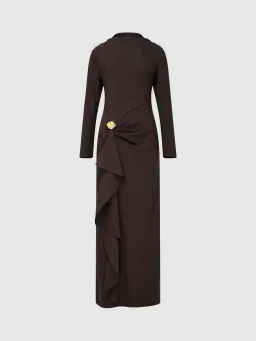 Sheike Alicia Maxi Dress in Brown Size 8 for rent on The Volte - image 5