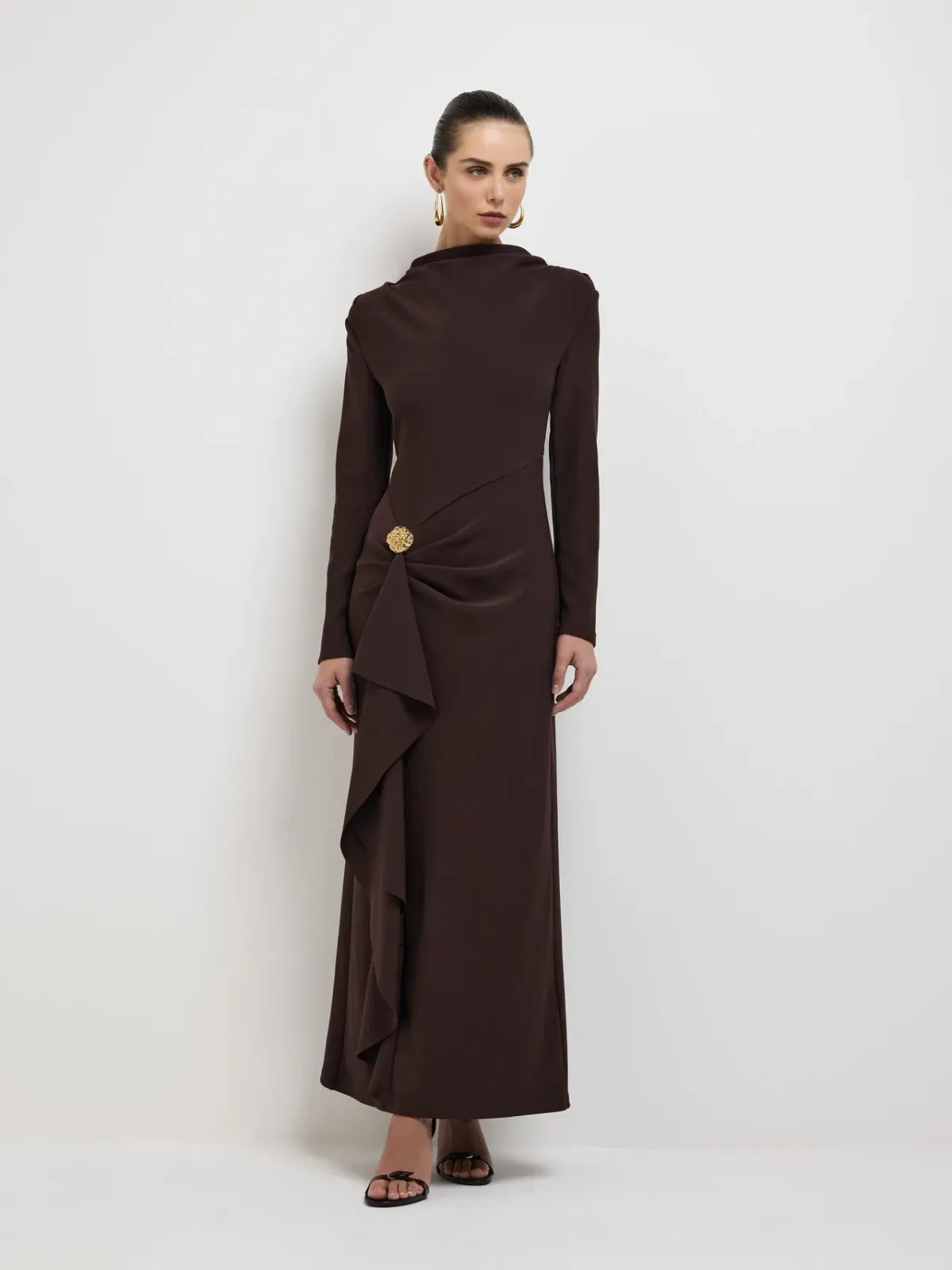 Sheike Alicia Maxi Dress in Brown Size 8 - Image 1