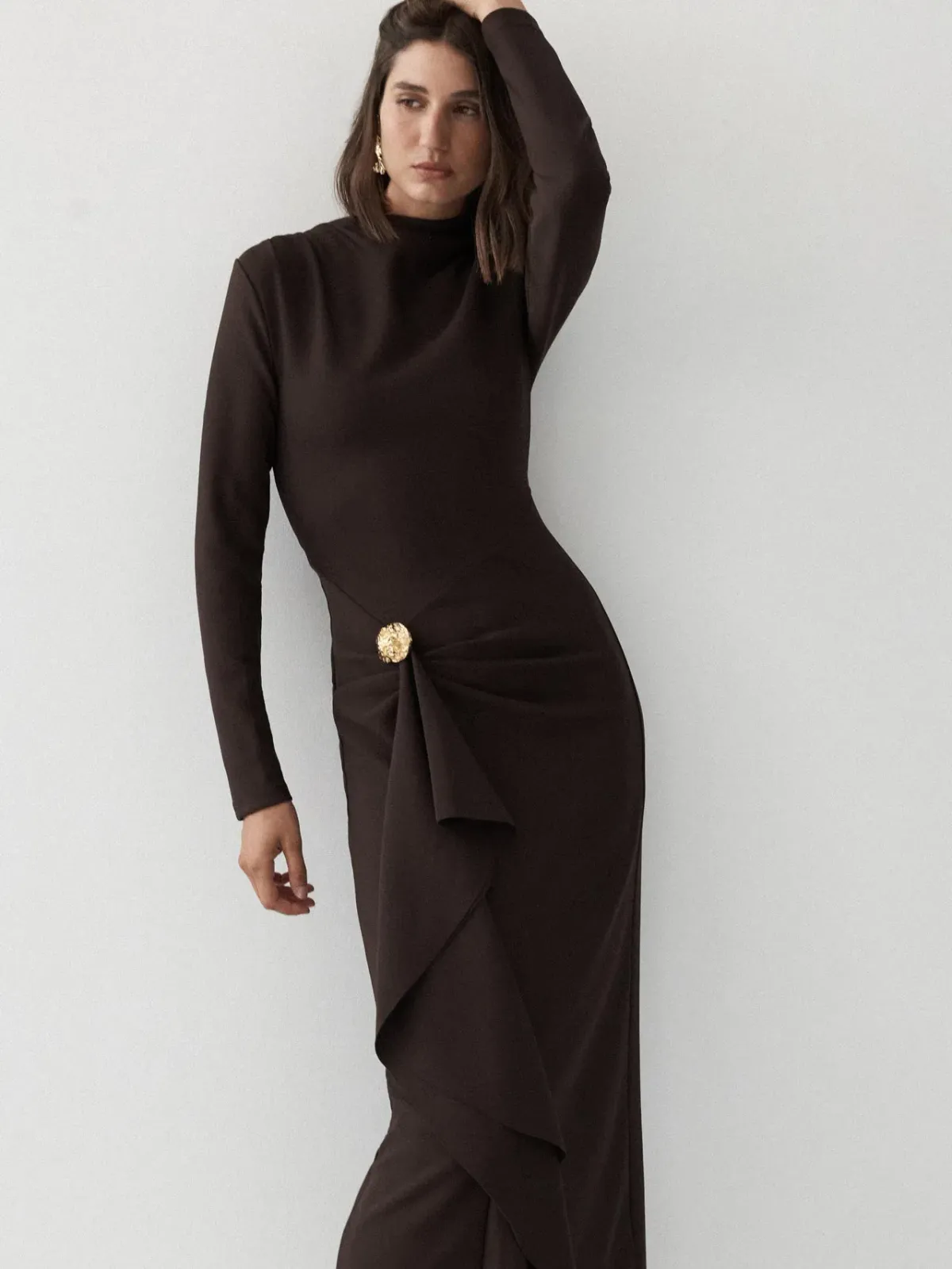 Sheike Alicia Maxi Dress in Brown Size 8 - Image 4