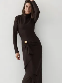 Sheike Alicia Maxi Dress in Brown Size 8 for rent on The Volte - image 4
