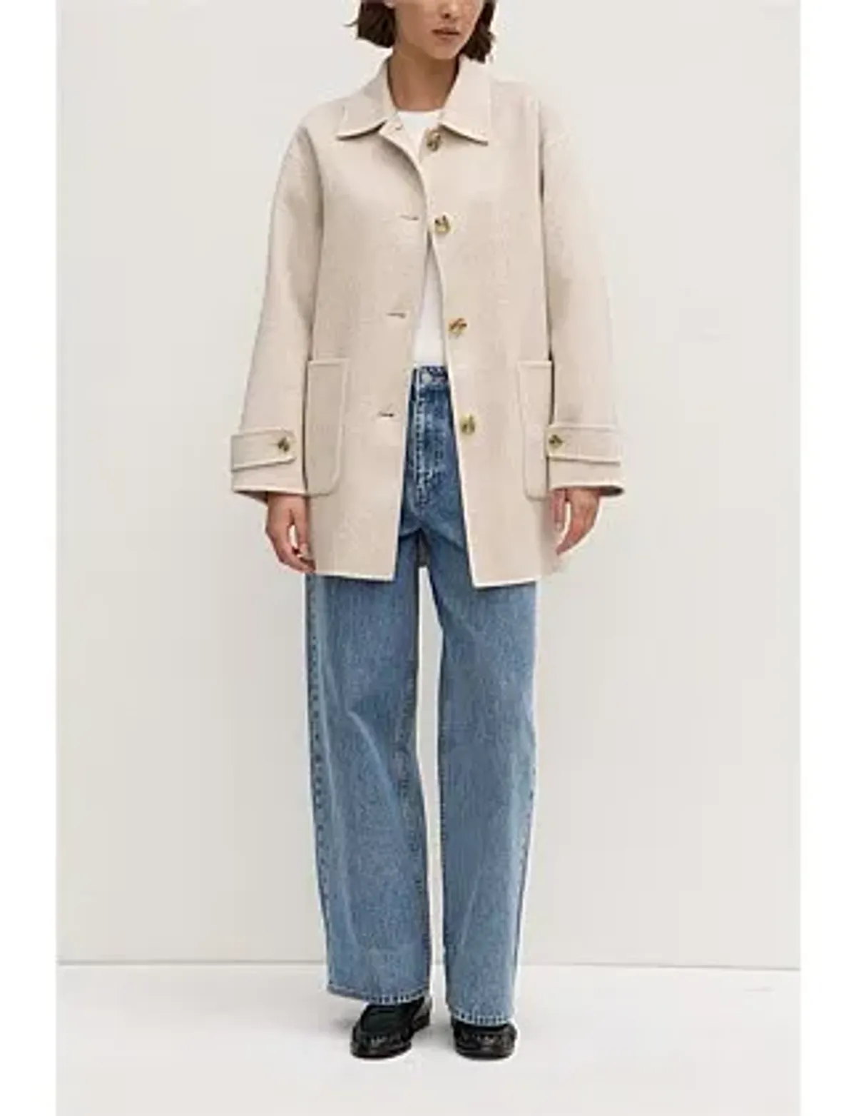 Assembly Label Pierra Wool Coat Oat Marle Size S/Au 8 - Image 1