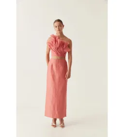Aje Flame Crop Top And Mary Column Maxi Set  Guava Pink Size 8  for rent on The Volte - image 1