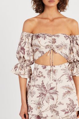 Sir The Label Avery Cut Out Gown Midi Brown Print Size AU 6 for rent on The Volte - image 2