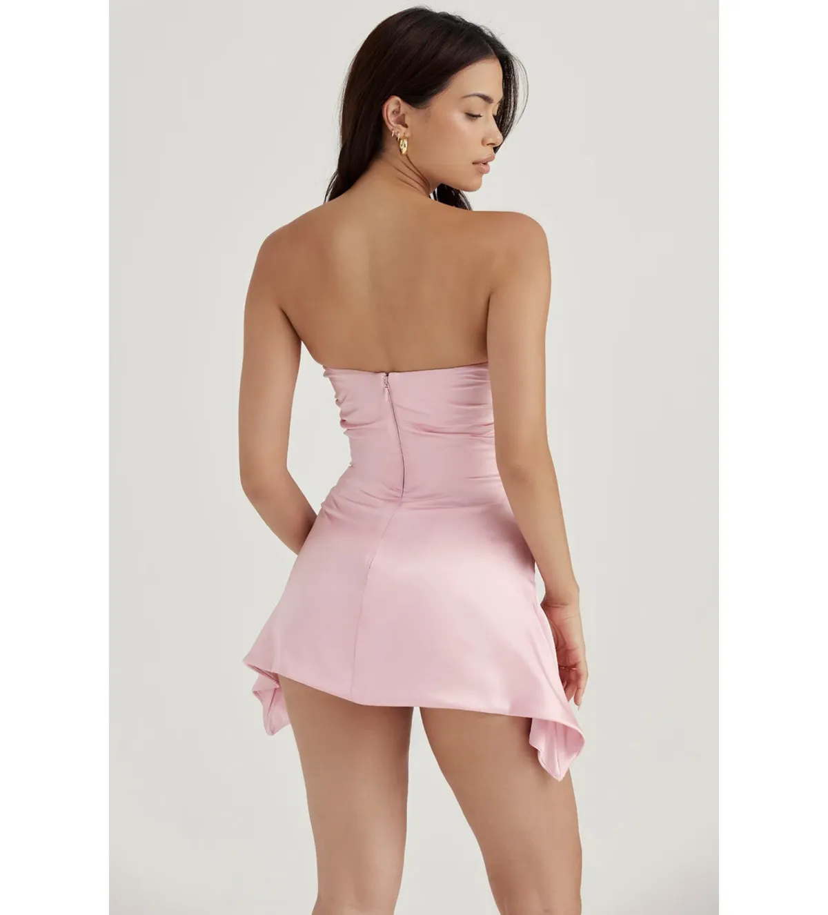 House of CB Jasmine Draped Strapless Corset Mini Dress Rose Pink Size XS/AU 6 - Image 3