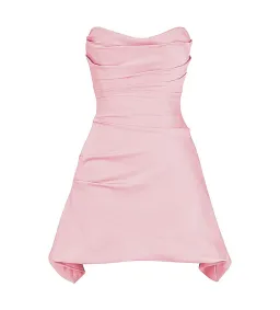 House of CB Jasmine Draped Strapless Corset Mini Dress Rose Pink Size XS/AU 6 for rent on The Volte - image 5