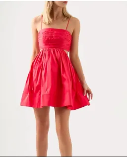 Aje Liza Ruched Mini Dress Pink Size AU 10 for rent on The Volte - image 1