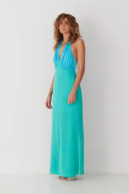 The Wolf Gang Oahu Slip Dress Aquamarine Blue Size 10 for rent on The Volte - image 2