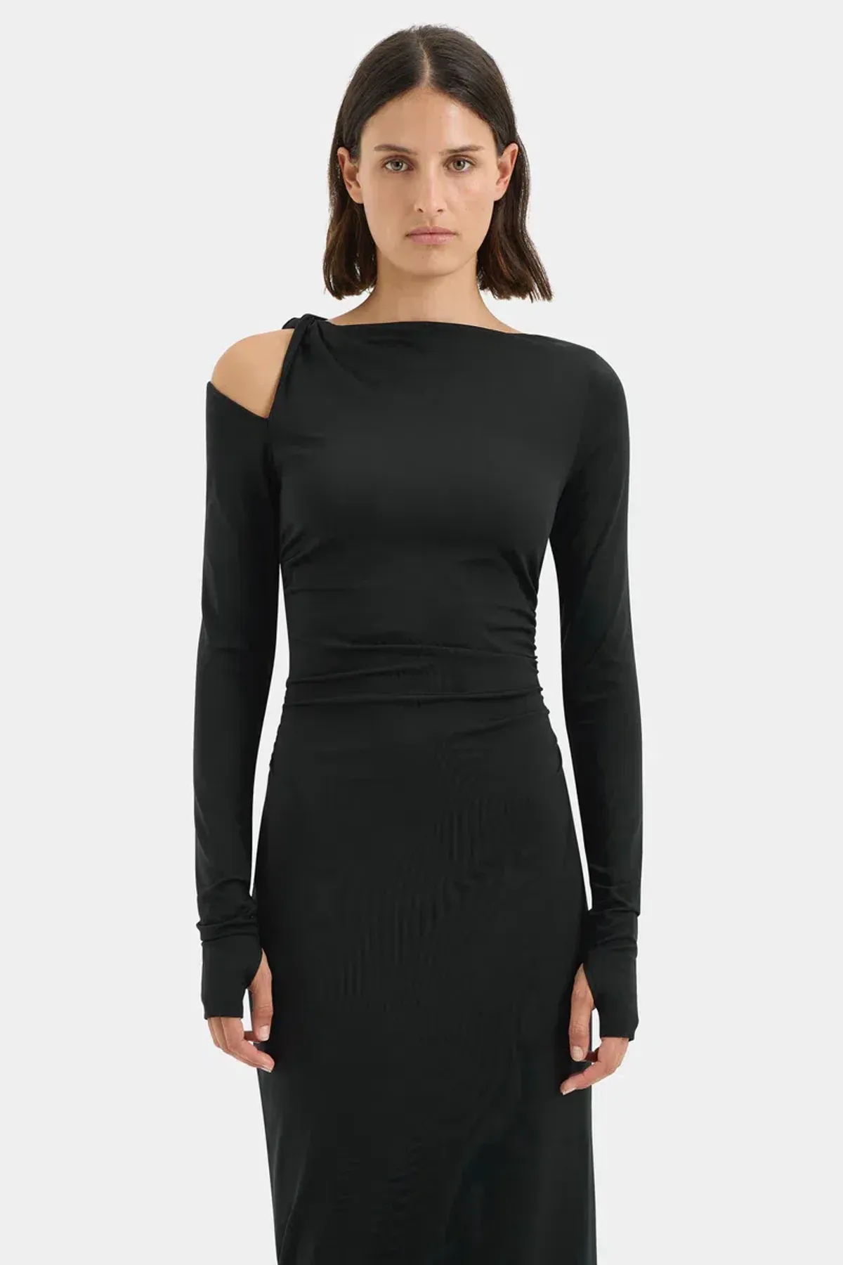 Sir Elm Long Sleeve Midi Black Size AU 8 - Image 3