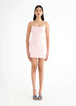 Benni Juliano Sequin Mini Dress Candy Floss Pink Size AU 10 for rent on The Volte - image 1