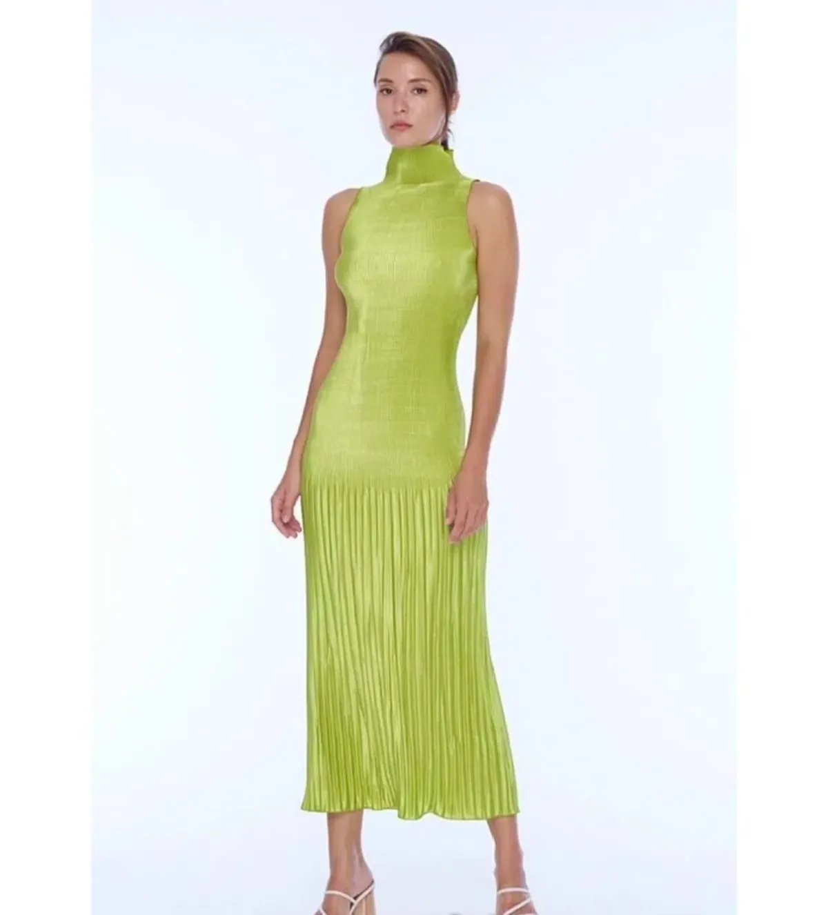 L'Idee Soiree Midi Dress Mojito Green Size S/AU 8 - Image 1