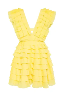 Aje Reflection Mini Dress Yellow Size 16 for rent on The Volte - image 4