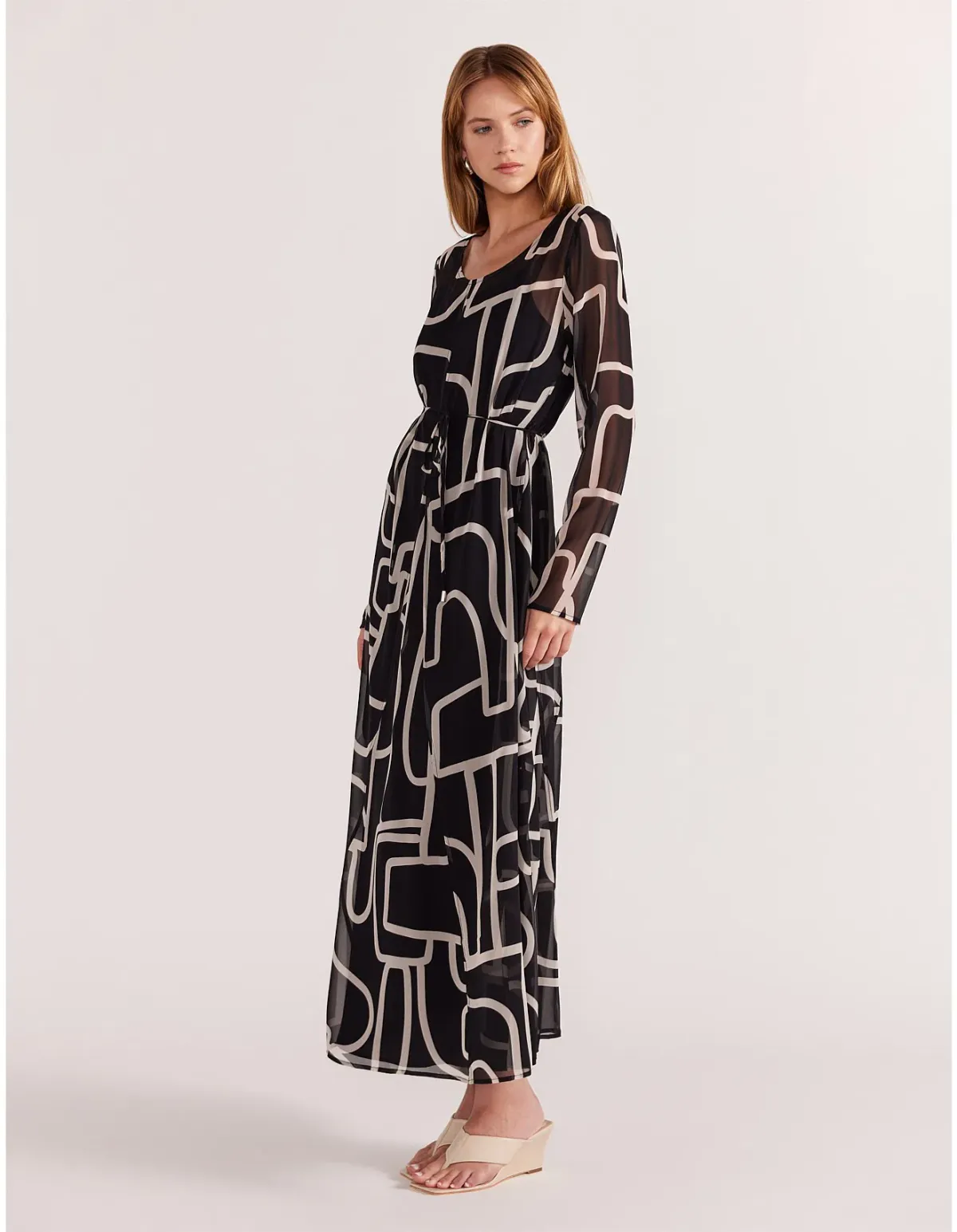 Staple The Label Vento Maxi Dress Black Print Size 6/XS - Image 3