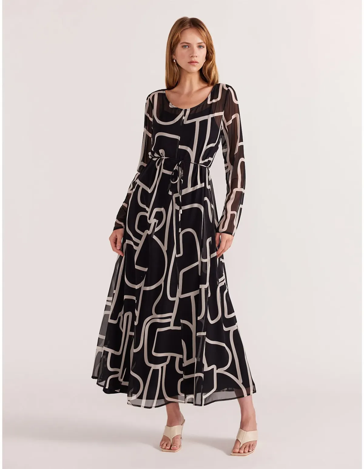 Staple The Label Vento Maxi Dress Black Print Size 6/XS - Image 1