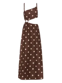 Sir The Label Vivi Asymmetrical Cut Out Dress in Marlon Polka Dot Size 0/ AU 6 for rent on The Volte - image 5