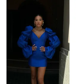 Khirzad Femme Solaro Mini Dress Cobalt Blue Size AU 10 for rent on The Volte - image 5