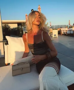 SIR The Label Breeze Striped Ruched Mesh Midi Dress Multi Size 1 / AU 8 for rent on The Volte - image 8