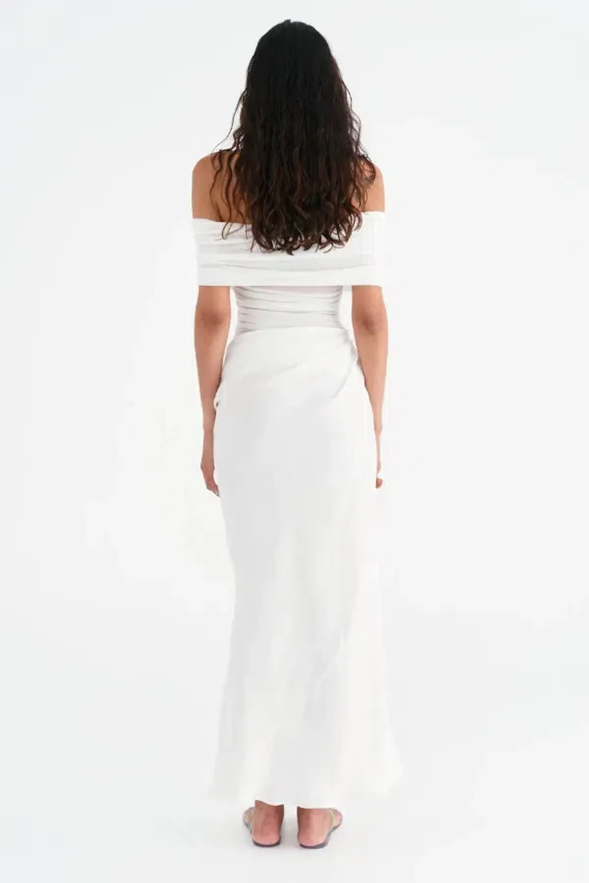 Benni Nico Off Shoulder Maxi Dress White Size 6 - Image 2