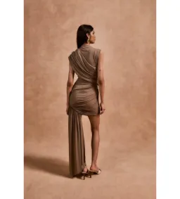 De La Vali Ravenna Mini Dress Taupe Size 12 for rent on The Volte - image 6