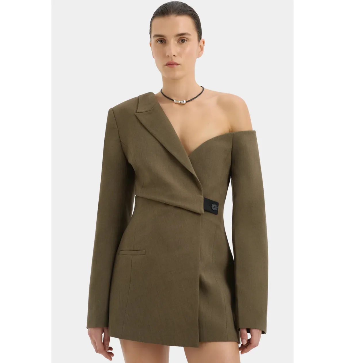 Sir the Label Sartoria Mini Dress in Chocolate Marle Size 0 AU 6  - Image 5