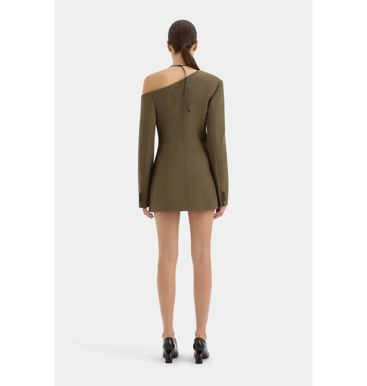 Sir the Label Sartoria Mini Dress in Chocolate Marle Size 0 AU 6  - Image 6