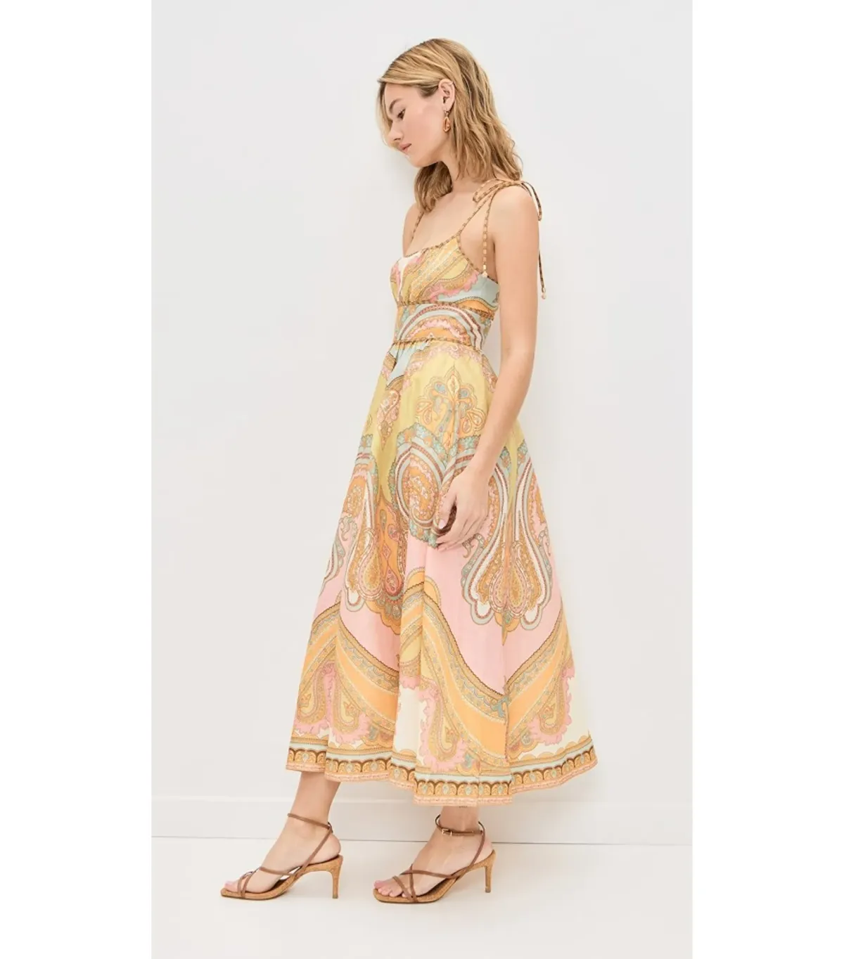 Zimmermann Maxine Picnic Midi Dress Gold Paisley Size 2 / AU 12 - Image 2
