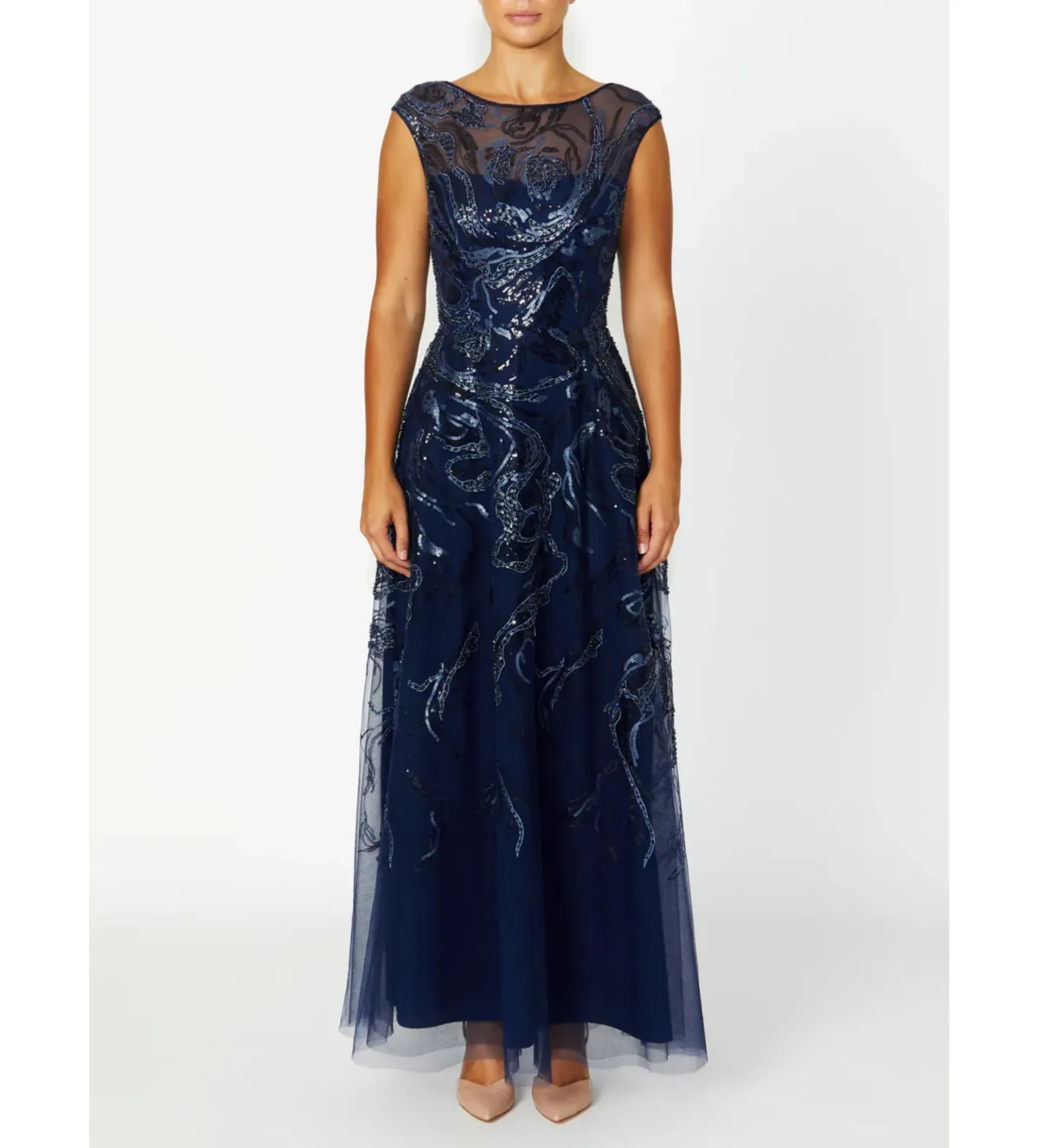 Anthea Crawford Catalina Navy Sequin Gown Size 12  - Image 1
