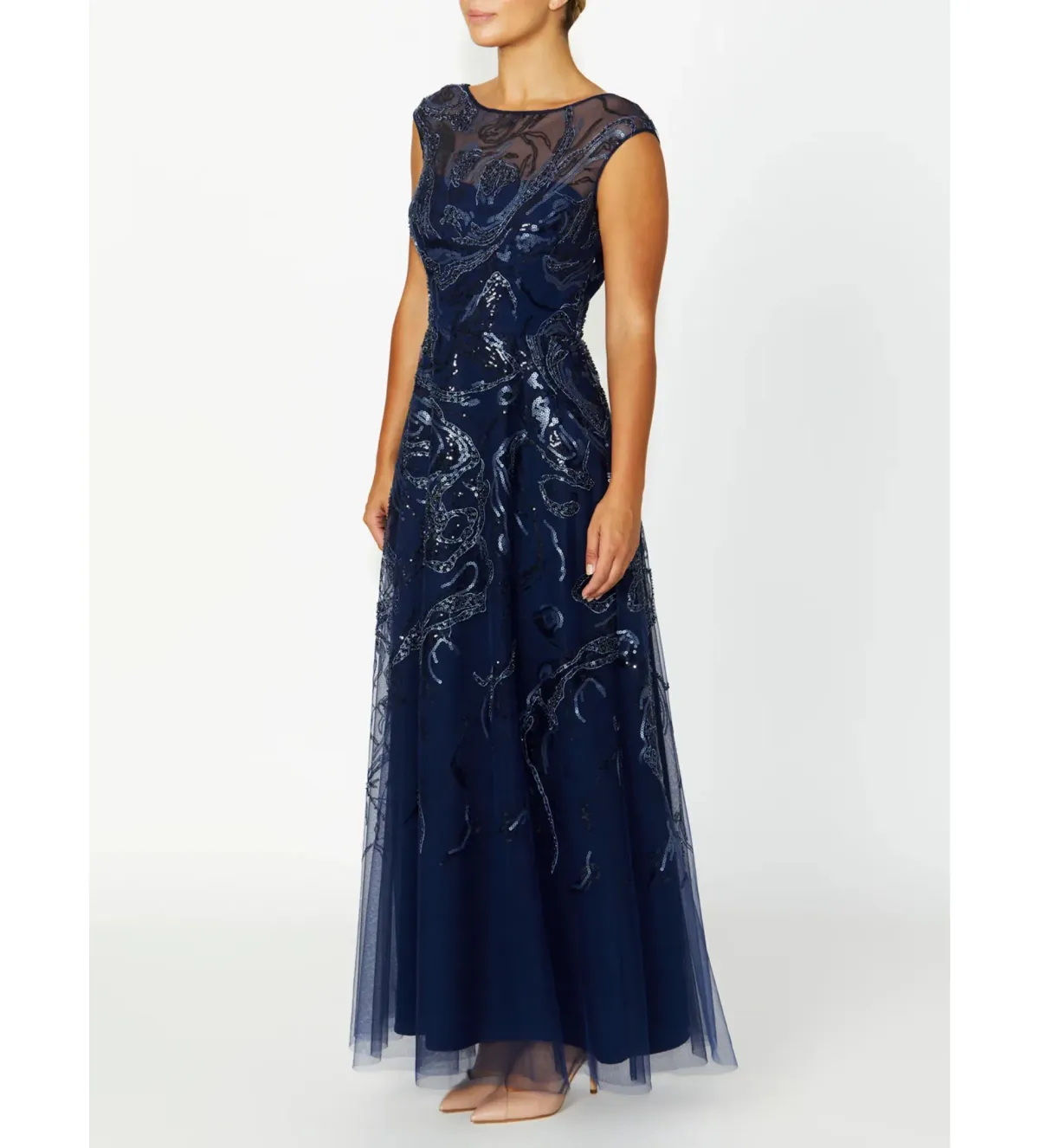 Anthea Crawford Catalina Navy Sequin Gown Size 12  - Image 2