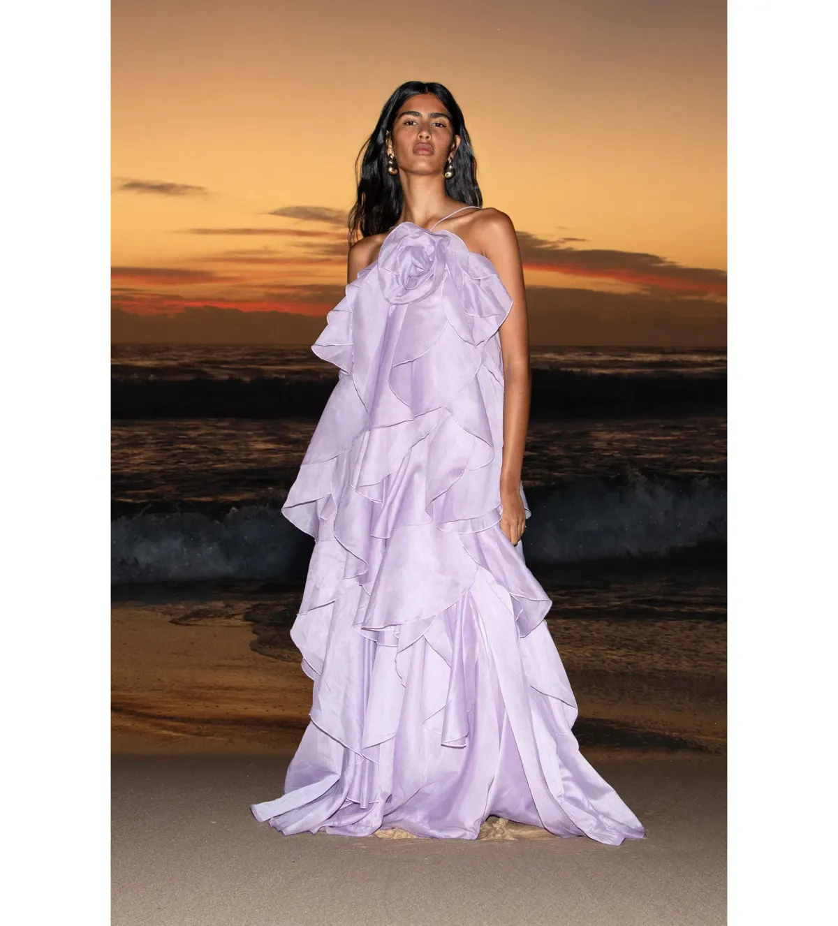 Aje Pandorea Layered Maxi Dress in Lilac Size AU 6 - Image 1
