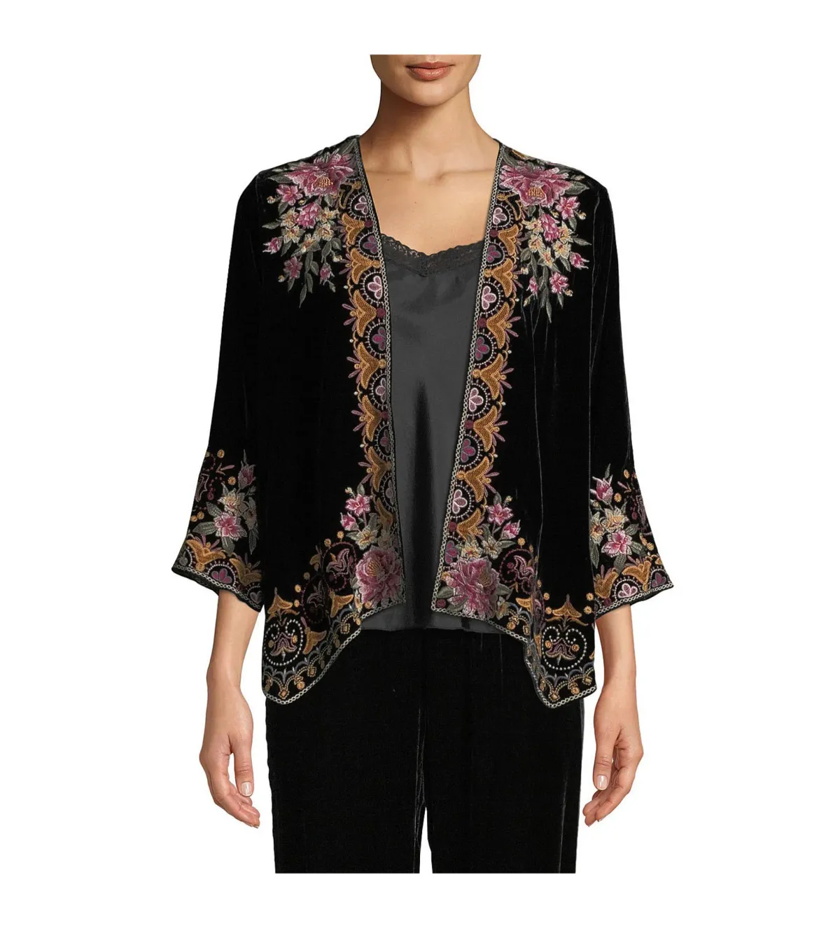 Johnny Was Joanna Velvet Bolero Size XL/AU 14  - Image 2