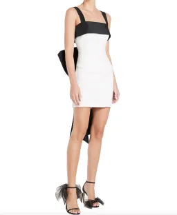 Rebecca Valance Hepburn Bow Mini Dress White Size 6 for rent on The Volte - image 1