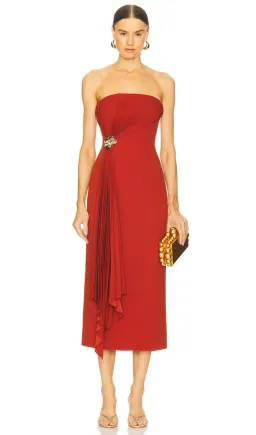 Acler Whitnell Midi Dress Burgundy Size 12 for rent on The Volte - image 1