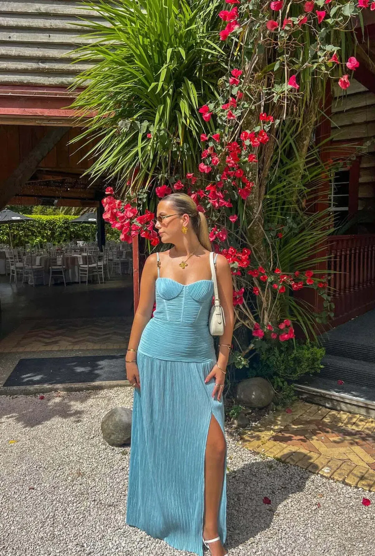 Manning Cartell  Double Time Pleat Dress in  Acqua spritz  Size AU 6 - Image 3