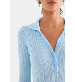 Venroy Collared Knit Mini Dress Powder Blue Size S/AU 8 for rent on The Volte - image 3