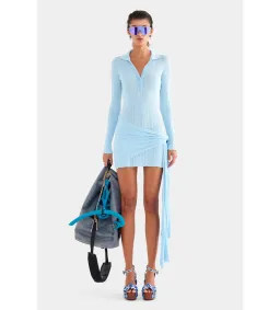 Venroy Collared Knit Mini Dress Powder Blue Size S/AU 8 for rent on The Volte - image 1