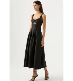 AJE Divinity Pearl Pin Midi Dress Black Size XS / AU 6 for rent on The Volte - image 3