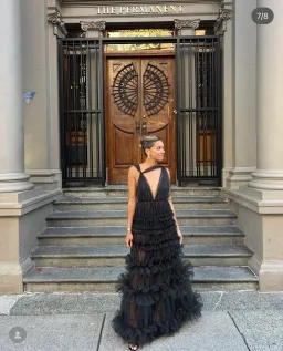 Lexi Mariella Tulle Maxi Dress Charcoal Black Small Size 8 for rent on The Volte - image 4