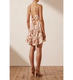Shona Joy Carolina Linen Tiered Mini Dress in Print Size XS / AU 6 for rent on The Volte - image 2