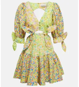 Alemais Daisy Spliced Linen Mini Dress Floral AU 14/ US 10 for rent on The Volte - image 2