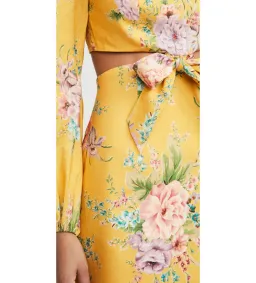 Zimmermann Zinnia Bow Cut Out Mini Dress Golden Floral Size 0/AU 8 for rent on The Volte - image 5