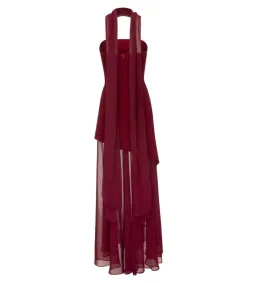 Matters Store Monaco Maxi Dress with Scarf Burgundy Size AU 8  for rent on The Volte - image 7