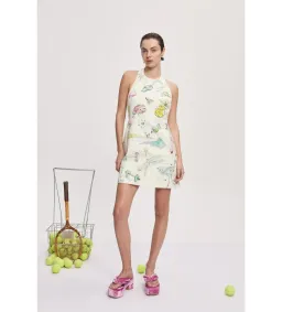 Alemais Court Mini Dress Cream Print Size AU 10 for rent on The Volte - image 1