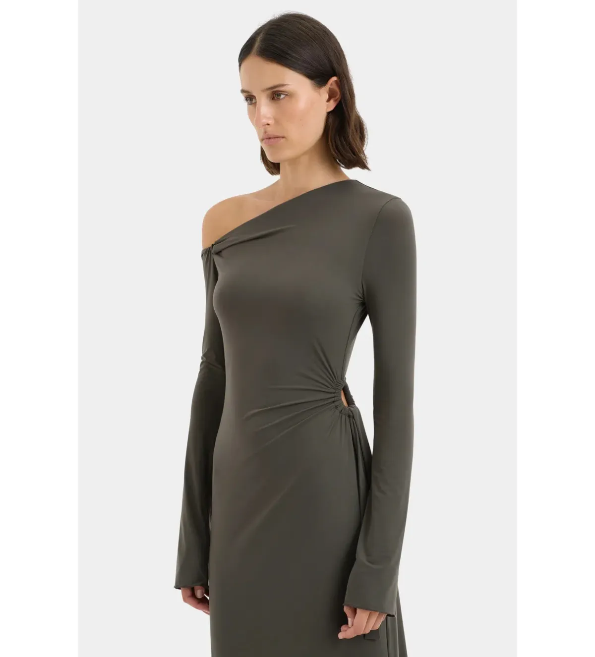 Sir the Label Hana Tie Maxi Dress Charcoal Size 2/AU 10 - Image 4