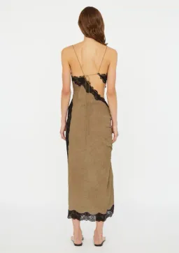 Christopher Esber Crimped Lace Cami Dress Eucalypt Black Size 6 for rent on The Volte - image 2