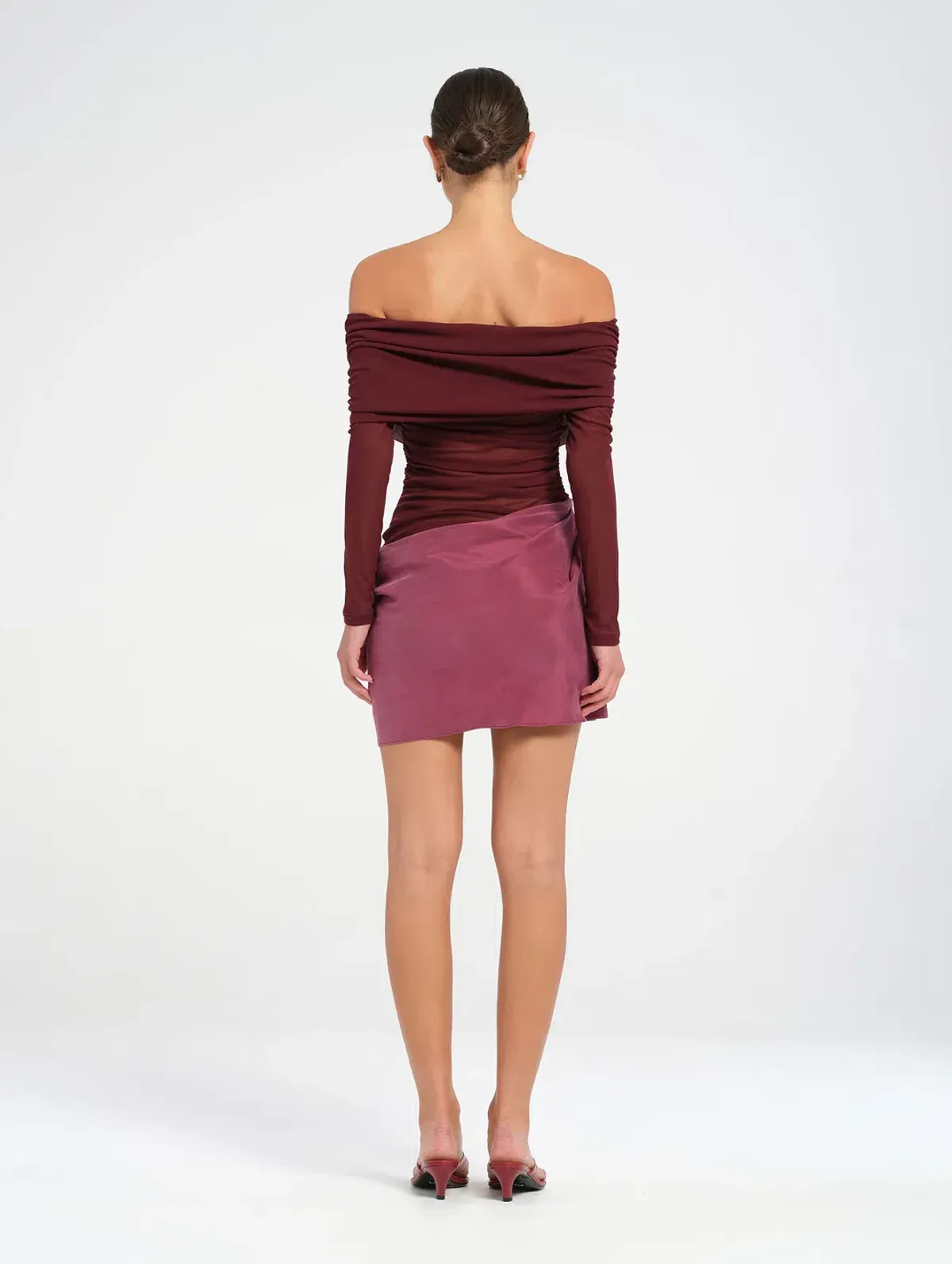 Benni Luca Mini Dress Plum Size AU 8 - Image 2