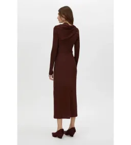 Camilla and Marc Mai Long Sleeve Midi Dress Almandine Burgundy Size AU 10 for rent on The Volte - image 3